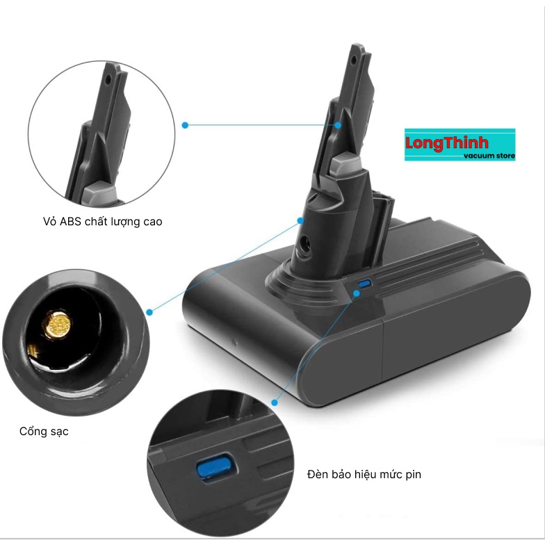BH 6 Tháng - Pin thay thế máy hút bụi DYSON V7 SV11 chất lượng cao
