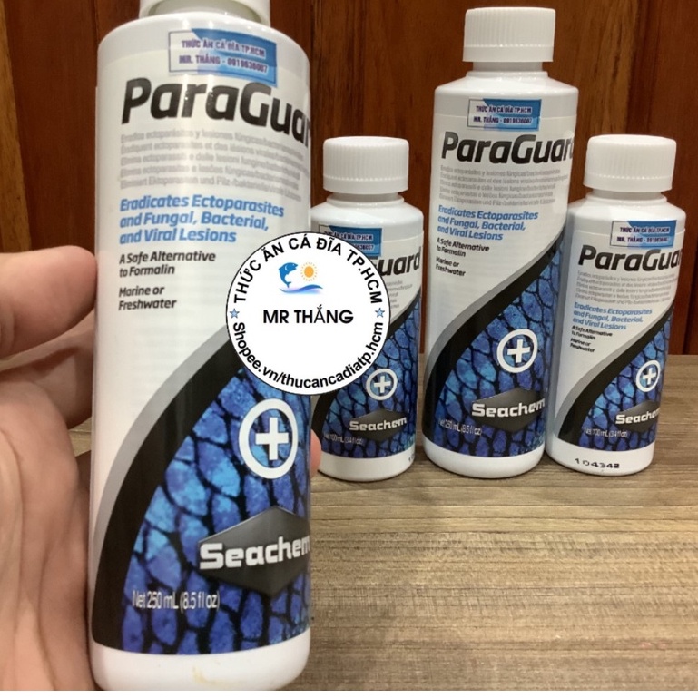 Seachem ParaGuard : Dung dịch đ.iều tr.ị ký sinh trùng qua  cho cá nước ngọt & nước mặn.