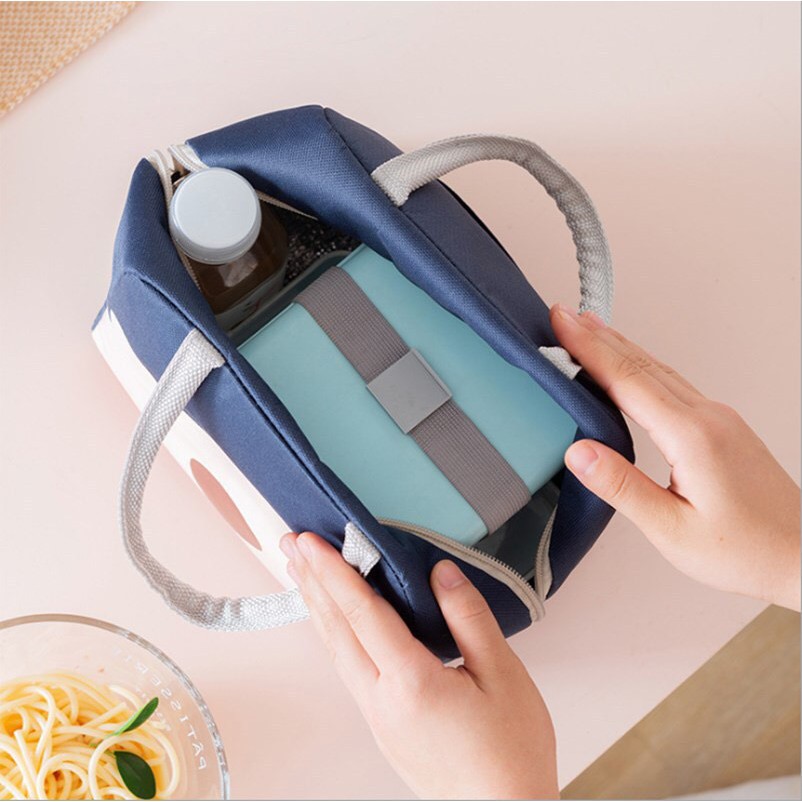 Túi đựng hộp cơm văn phòng hình gấu giữ nhiệt cao cấp ngăn dựng rộng rãi | BigBuy360 - bigbuy360.vn