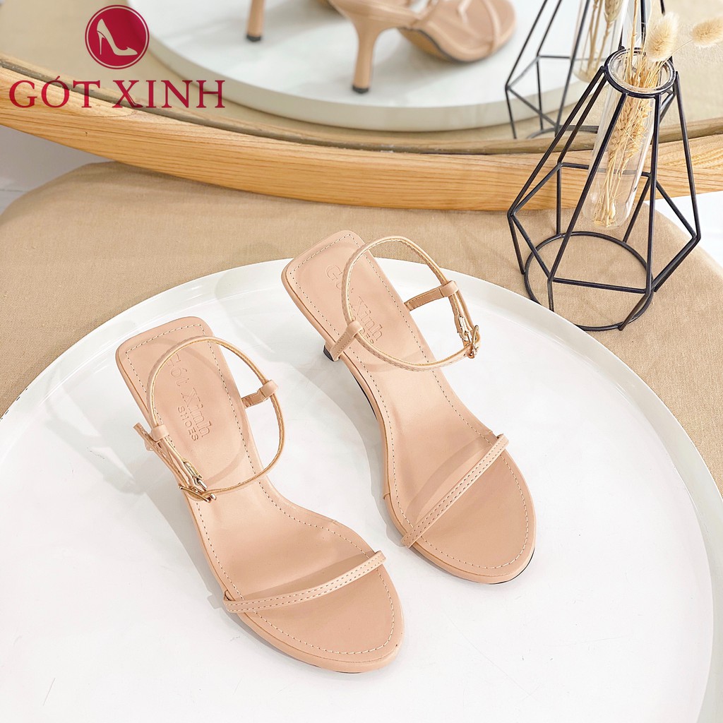 Sandal cao gót nữ GÓT XINH GD21 quai mảnh đế nhọn cao 7cm
