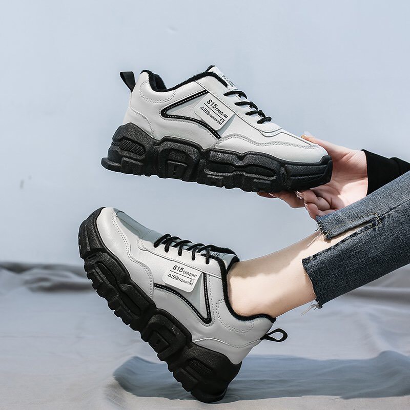 Giày thể thao sneakers pha đế màu độn 5cm phong cách Hàn Quốc cực hót