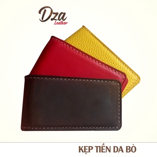 Kẹp tiền da bò Dza leather tiện lợi nhiều màu sắc lựa chọn, nhỏ gọn tiện lợi thay ví truyền thống