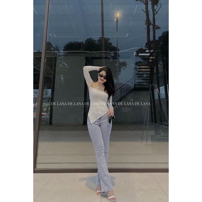 Áo quây trễ vai tay dài hot hit, Áo trễ vai dây chéo