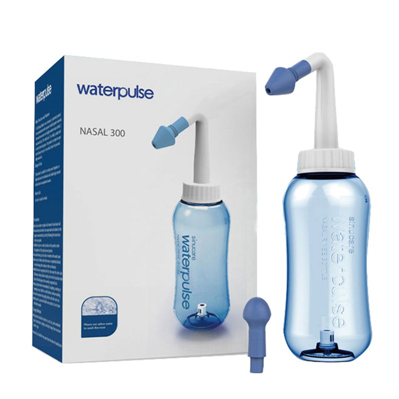 Bình rửa vệ sinh mũi Waterpulse cho trẻ em và người lớn có van điều chỉnh cấp độ nước - Tặng bộ 3 con quay Spinner