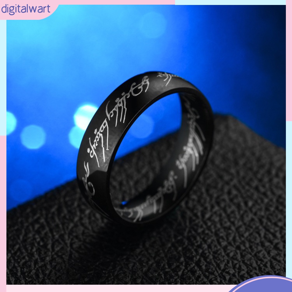 Nhẫn Thép Không Gỉ Bản Rộng 6mm Khắc Chữ Thời Trang Dành Cho Các Cặp Đôi