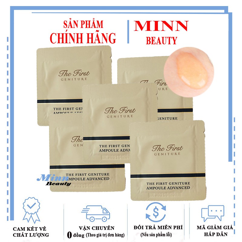 Combo 5 Gói Tinh Chất Vàng 24K OHUI The First Geniture Ampoule Advanced 1mlx5