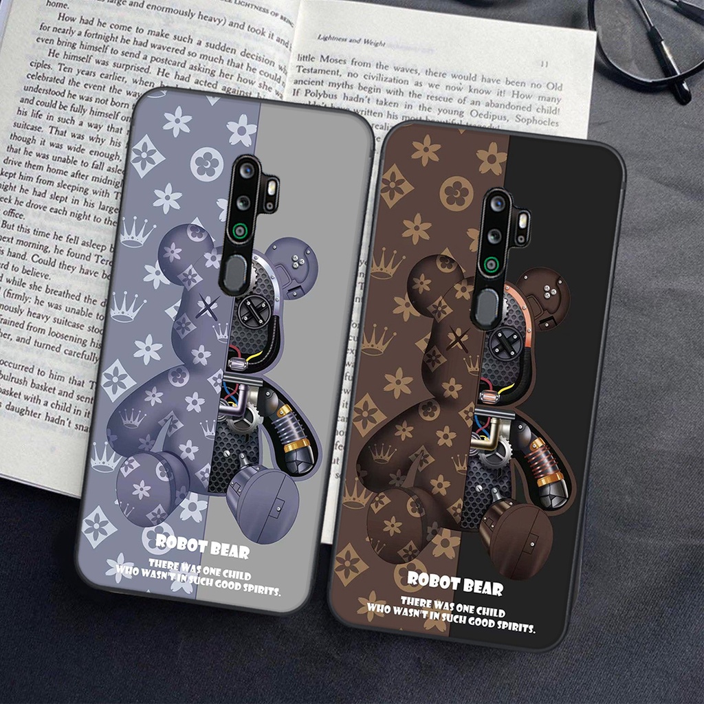 Ốp lưng Oppo A5 2020 / A9 2020 in hình Gấu nâu - hồng, Gấu Be@rick  cực CUTE, DỄ THƯƠNG