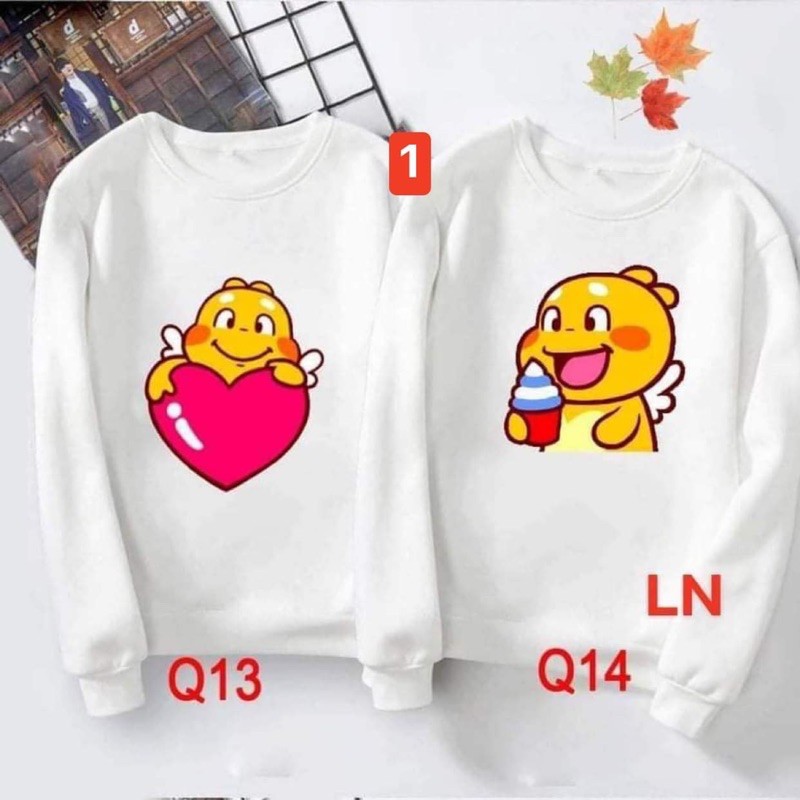 Áo đôi nỉ bo ICON theo hình LN12 Áo đôi nam nữ, Áo thun Unisex From rộng, chất đẹp mặc không xù - MODY