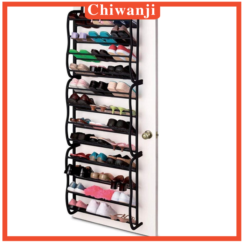 [CHIWANJI]12 Tier Shoe Organizer Shelf Hook Over Door Shoe Rack 36 Pairs