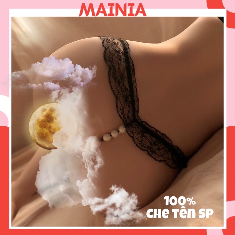 Quần Lót Ren Lọt Khe Hở Đáy Phối 3 Hạt Ngọc To Siêu Sexy Gợi Cảm Quyến Rũ Mainia Shop