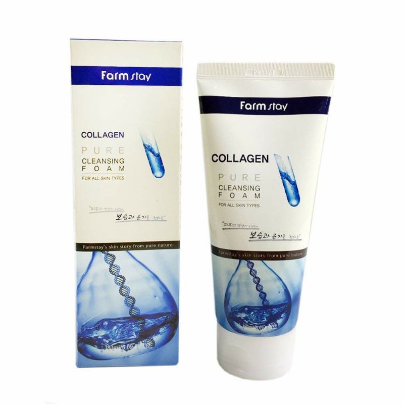 Sữa rửa mặt sáng da Farm stay Collagen 180ml