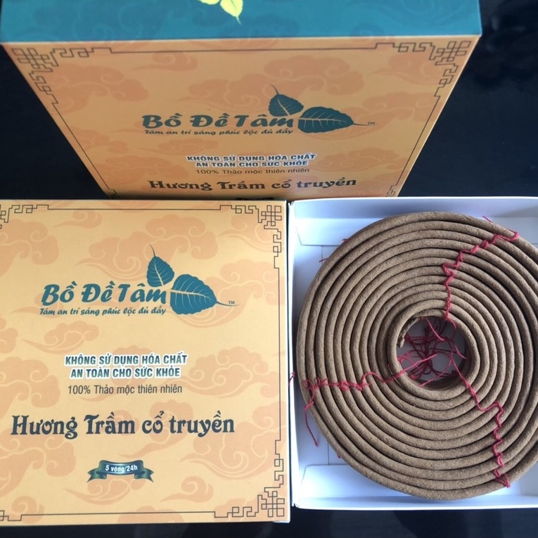 Hương Trầm Vòng 24h Bồ Đề Tâm Cháy Lâu Thư Giãn Mang Lại Tài Lộc An Toàn  Hộp 5 Vòng