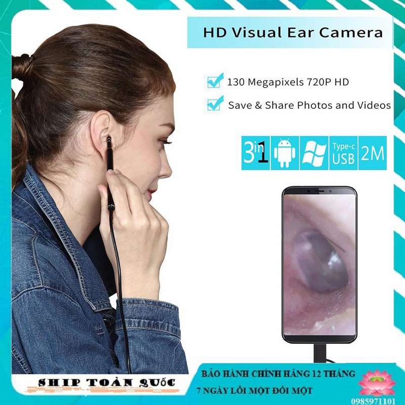 Máy Soi Tai Nội Soi Tai Mũi Họng Gia Đình Visual Earwax Clean Tool Hàng Loại 1