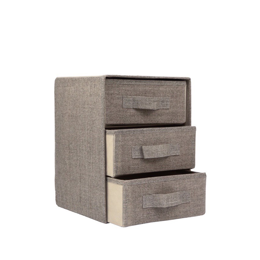 Hộp Để Bàn Bằng Vải Đựng Đồ Đa Năng - Tủ Vải 3 Tầng Thiết Kế Gấp Gọn Tiện Ích Vải Oxford Cao Cấp