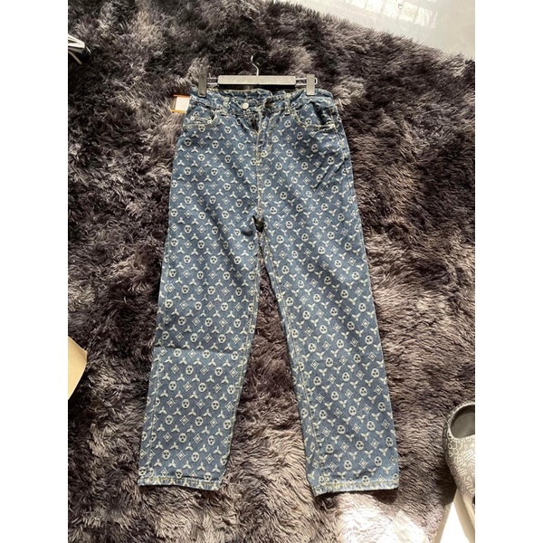 Quần jean LV hoạ tiết, quần jean ống xuống LV | BigBuy360 - bigbuy360.vn