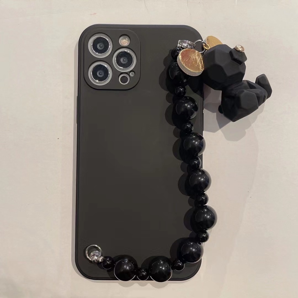 Ốp Điện Thoại tpu Mềm Họa Tiết Chú Cún Gắn Dây Xích Cho iphone 1211 pro max xs max xr x 7 8 plus