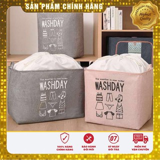 (sẵn các màu) Giỏ đựng quần áo bằng vải cỡ lớn, túi đựng chăn màn đa năng washday có khung gấp gọn vintage xinh xắn