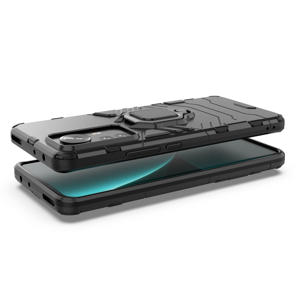 Ốp lưng Xiaomi 12 Pro Iron Man Iring chống sốc giá đỡ mặt lưng kiêm nhẫn hút trên ô