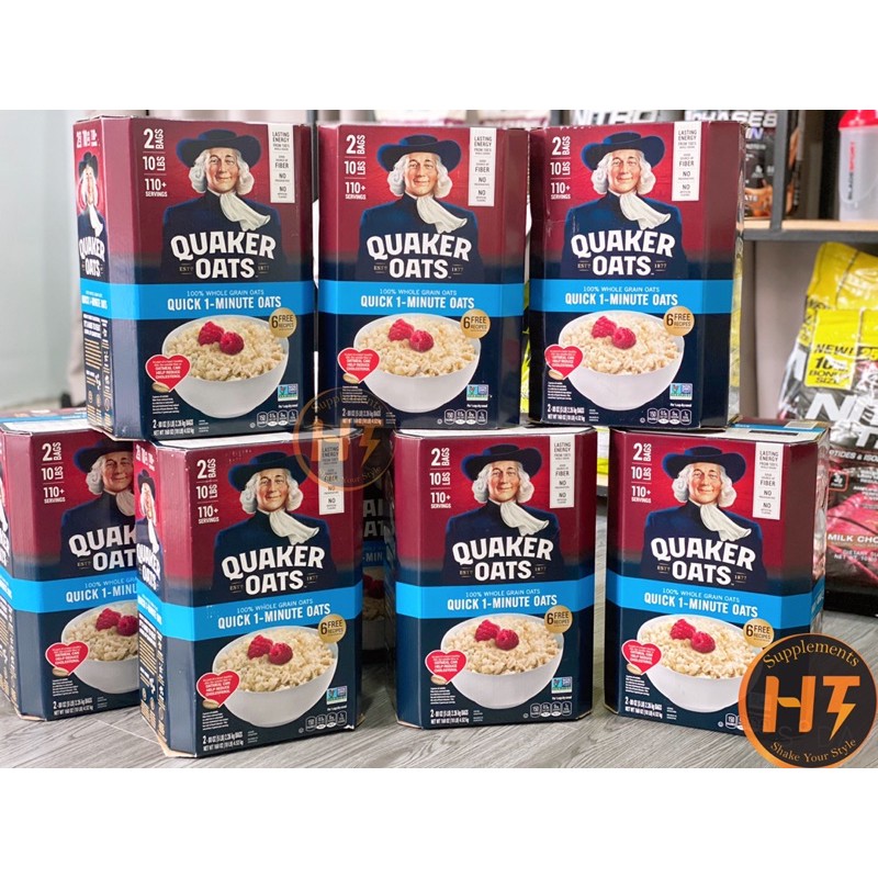 Yến Mạch Quaker Oat - Quick 1 Minute Oat- Nấu nhanh gọn, tiện dụng