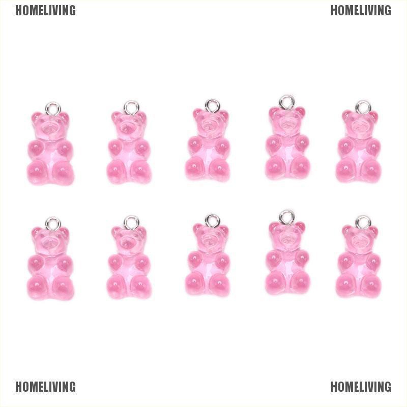 Set 10 Mặt Vòng cổ / Bông Tai Hình Gấu Gummy DIY