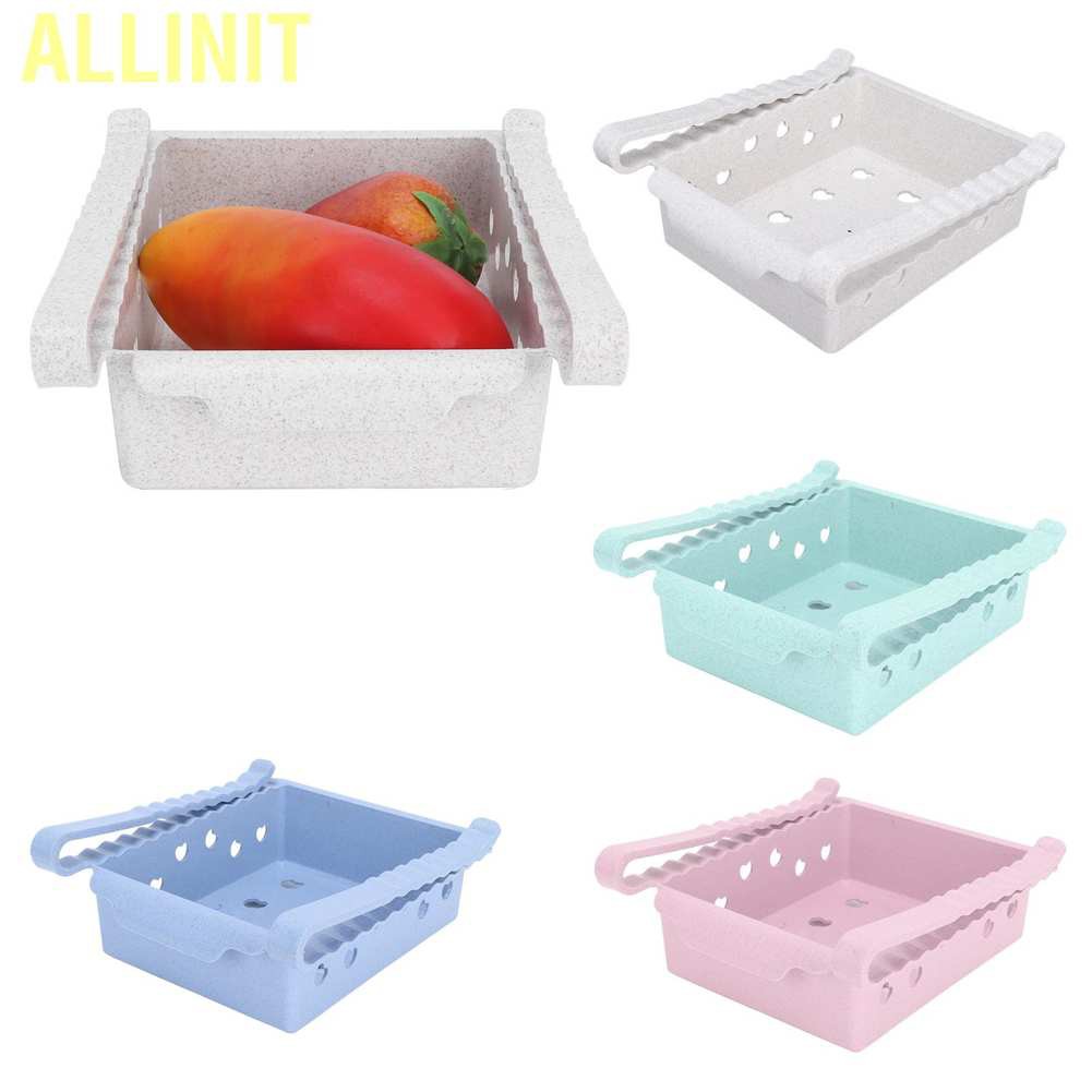 Allinit Pull‑Out Refrigerator Storage Box Fruit Fridge Freezer Shelf Rack for Home Kitchen