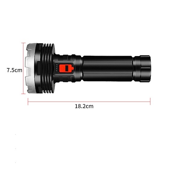 Đèn pin sạc 7 led tay cầm pin 18650 , đèn XPE và đèn cạnh sạc cổng USB thích hợp câu cá , phượt , cắm trại.4H