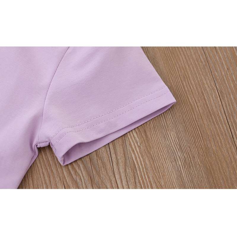 Áo Thun Tay Ngắn Cổ Tròn Vải Cotton Thoáng Khí In Hoạt Hình Đính Kim Sa Lấp Lánh Dễ Thương Cho Bé Gái