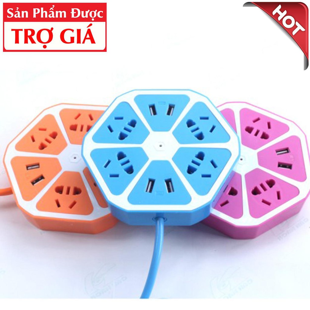 [SẴN HÀNG] Ổ ĐIỆN HÌNH LỤC GIÁC ĐA NĂNG CHỐNG GIẬT , 2 CỔNG USB