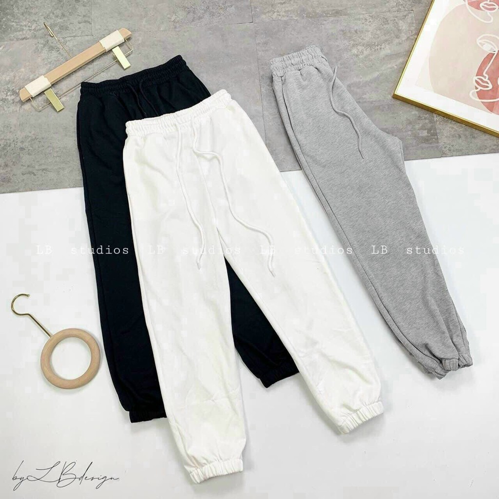 Quần nỉ ống BOOM Unisex - Jogger Thun Trơn Cạp Chun Dáng Rộng, Mặc Siêu Xinh HOT HOT - MAY Fashion