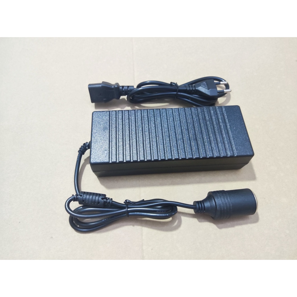 Bộ Chuyển Đổi Nguồn Điện 220V Sang 12V Đầu Cắm Ô Tô 12V/10A 120W cho Máy Bơm Lốp Xe Tủ Lạnh Mini Máy Hút Bụi Mini