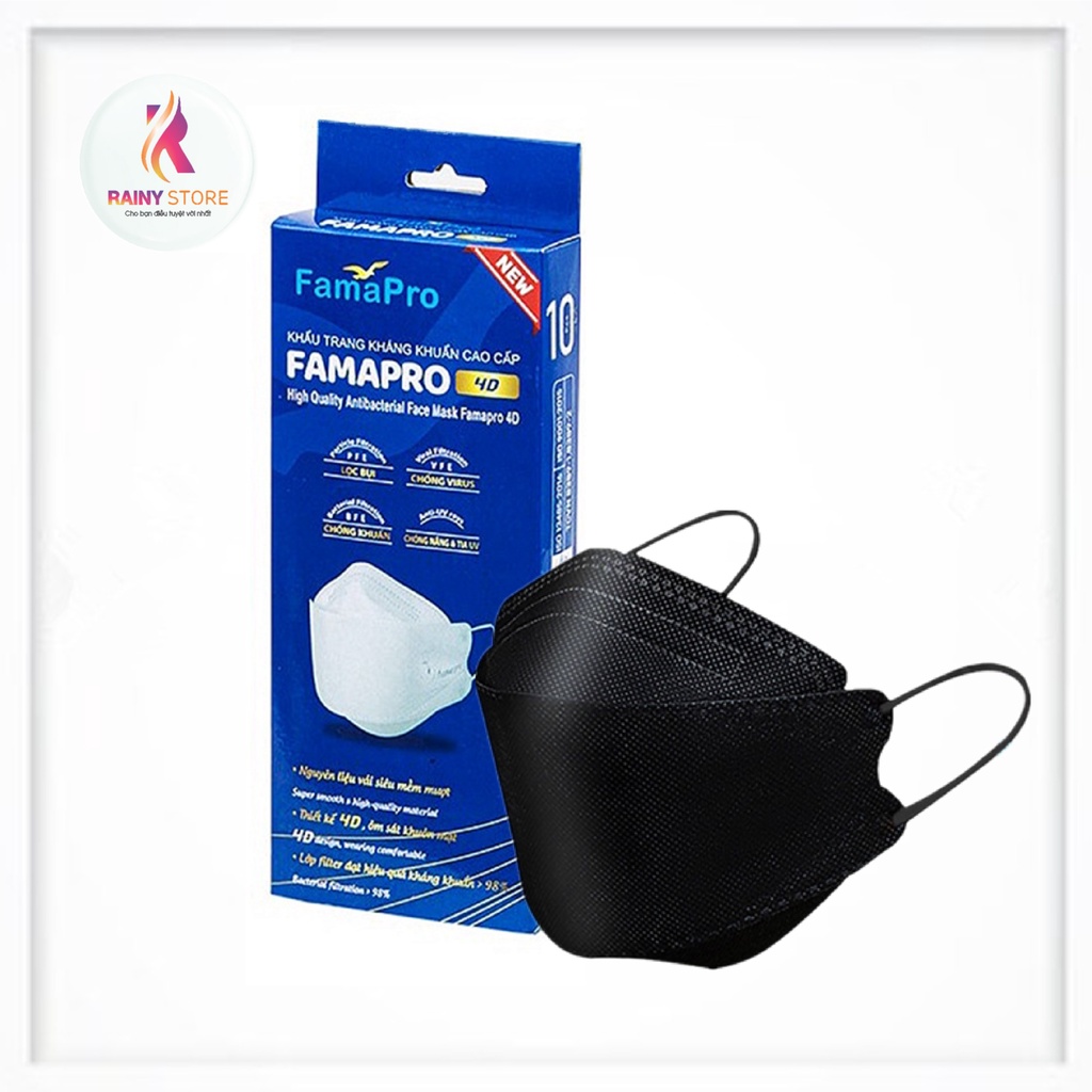 Hộp 10 khẩu trang y tế cao cấp kháng khuẩn Nam Anh Famapro 4D