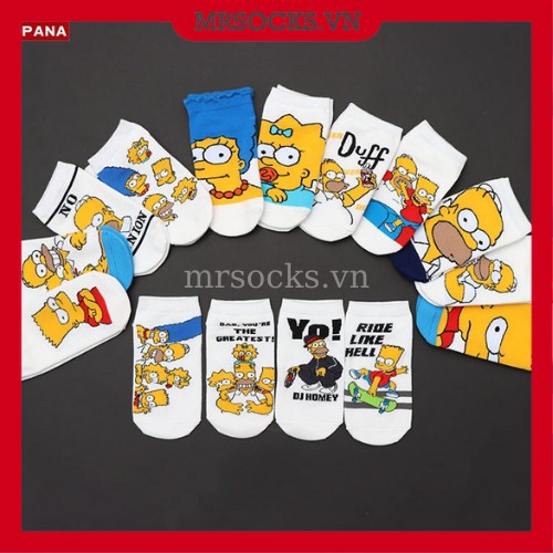 Vớ Tất SIMPSON Cổ Thấp Siêu Cưng [FREESHIP] dành cho cả nam và nữ, hàng cotton loại 1