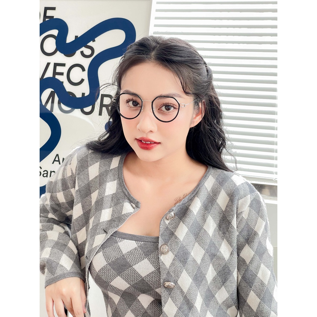 Gọng kính tròn nam nữ LILYEYEWEAR chất liệu nhựa chắc chắn kiểu dáng thời trang dễ đeo thời thượng 2254