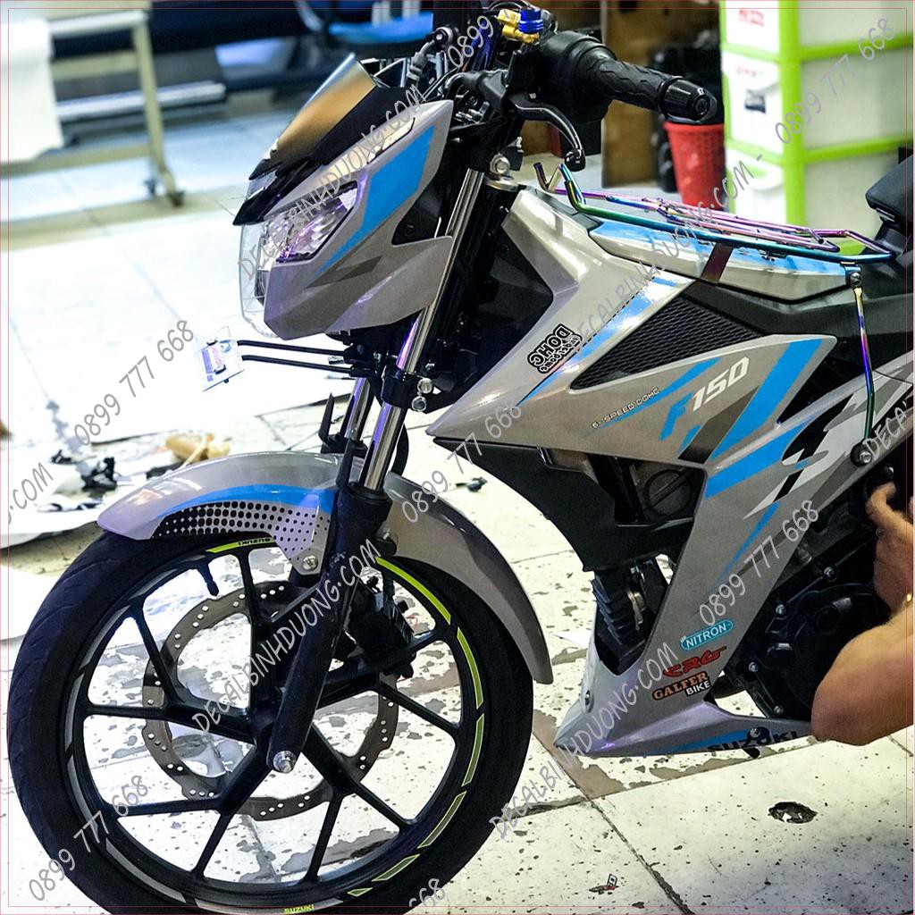 Decal Xe Máy - Tem Trùm Satria, Raider Xám Xanh Đẹp Nhất Soeei Đẹp
