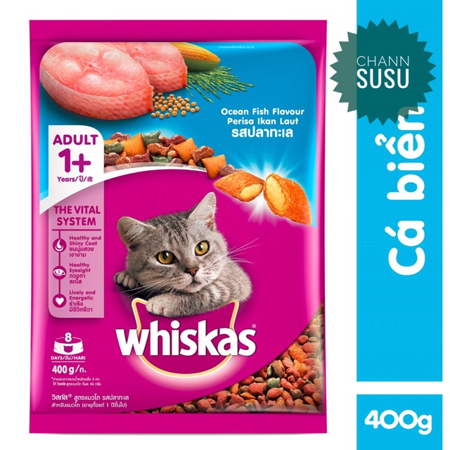 Thức ăn cho mèo - Whiskas Adult vị cá biển 400g cho mèo lớn