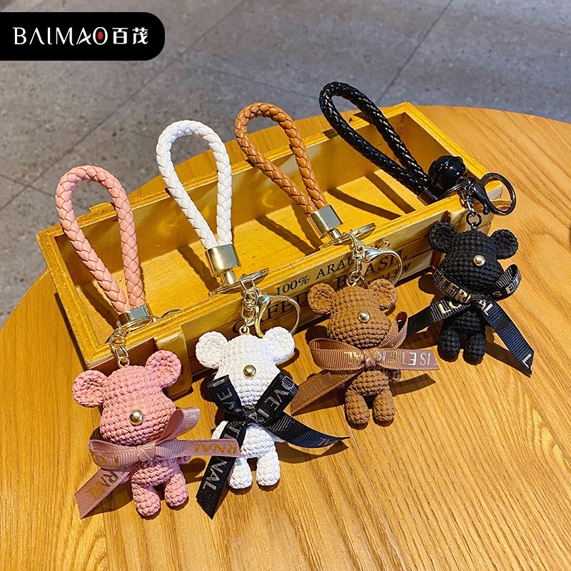 Móc khoá Bearbrick phiên bản móc khoá cực xinh, kèm chuông, 4 màu giá rẻ