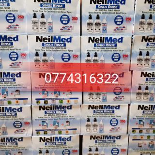 Combo bình rửa mũi neilmed kèm 50 ,100,150 muối (hàng tách sét)