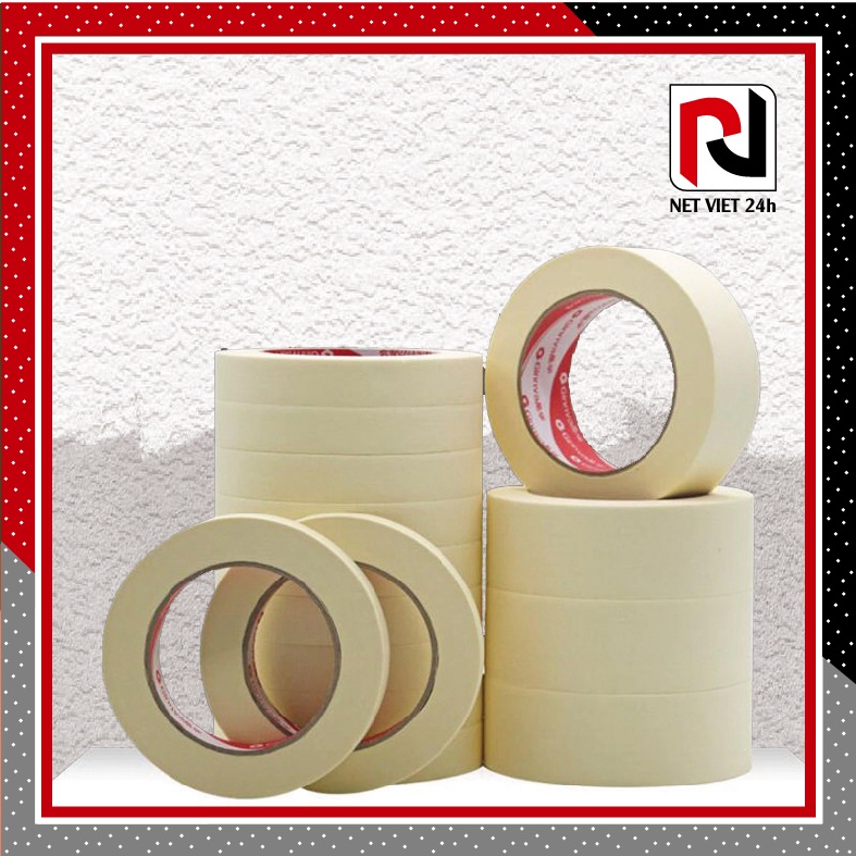 Băng Keo Giấy Nhăn 6 cuộn dài 45m khổ 1.2cm / 2.4cm / 4.8cm
