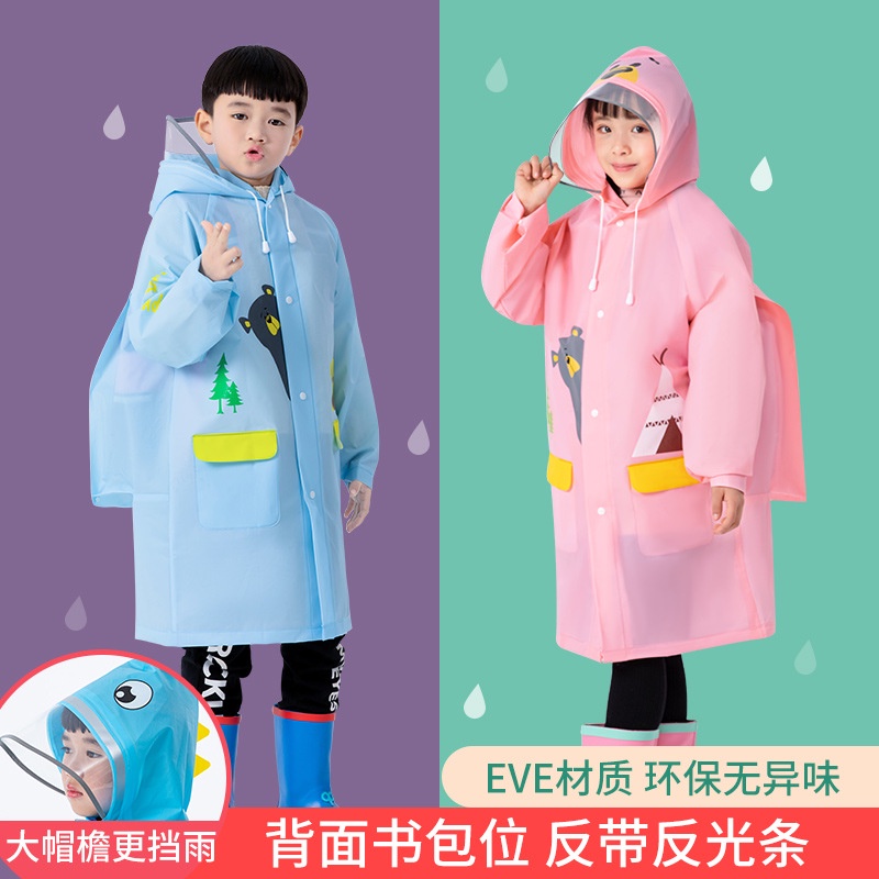 Áo Mưa Vành Lớn Có Thể Điều Chỉnh Vị Trí Ba Lô Cho Bé