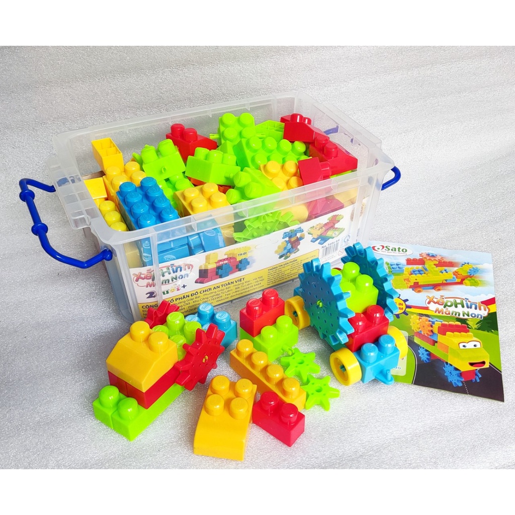 Bộ Xếp Hình Mầm Non Sato 95 Chi Tiết- Đồ Chơi An Toàn Việt