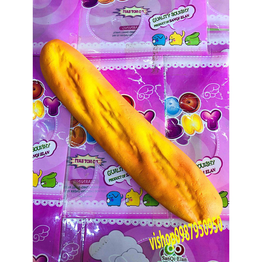 [CÓ VIDEO] Đồ Chơi Squishy Hình Bánh Mì Pháp dài 30cm