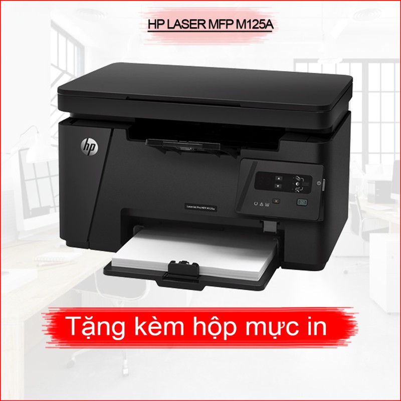 Máy in cũ đa chức năng HP Laserjet M125A in, photo, scan + tặng kèm hộp mực , dây nguồn , dây kết nối máy tính