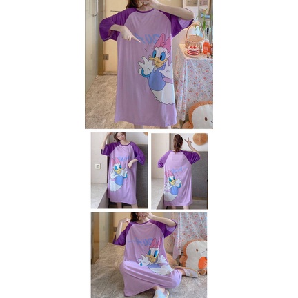 đồ ngủ Tay Lửng In Họa Tiết Hoạt Hình Thời Trang Mùa Hè Quyến Rũ Cho Nữ | BigBuy360 - bigbuy360.vn