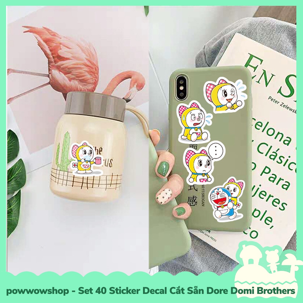 [Sẵn VN - Hỏa Tốc] Set 40 Sticker Mini Decal Dán Trang Trí Vật Dụng Mẫu Dore Domi Best Brother Ever