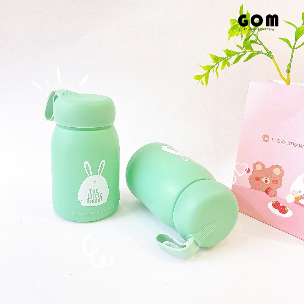 Bình nước 400ml Lõi Thủy Tinh Bọc Nhựa, Có Dây Sách Tiện Dụng