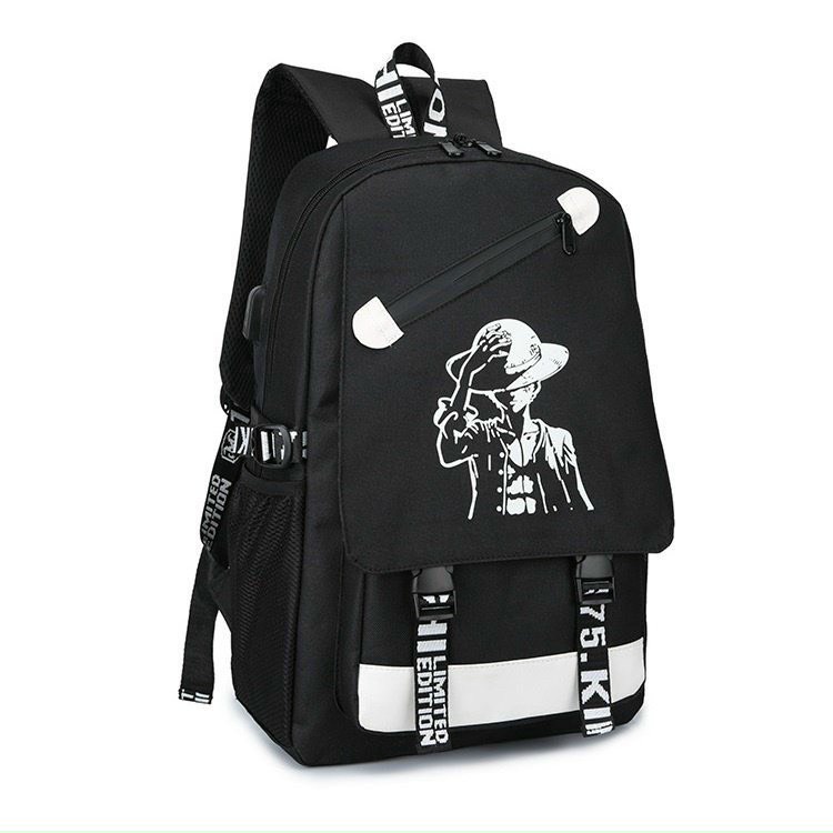 Ba lô in Hình Boy music Và Lufy Đội Nón Thời Trang. Balo đi học hoặc đựng quần áo laptop mã M300
