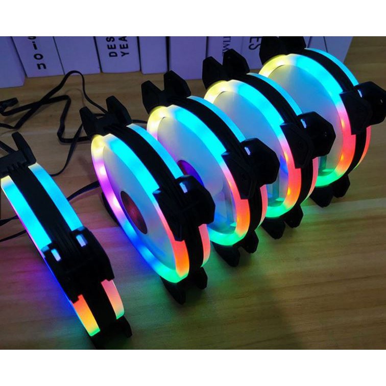 Fan Led Coolmoon v2 Dual Ring RGB 16 Triệu Màu Kèm HUB LED RGB SYNC 366 Hiệu Ứng 95