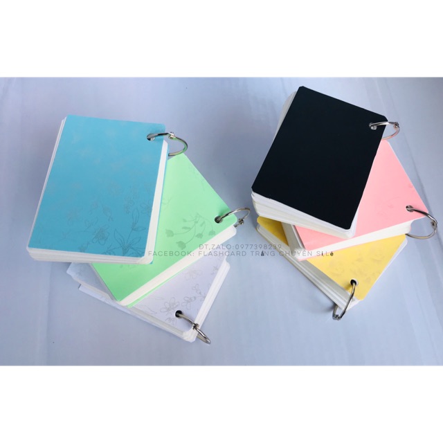 Combo 2 tập flashcard khổ lớn  tặng khoen bìa
