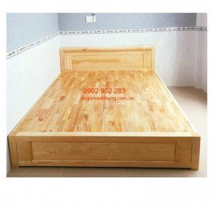 Giường ngủ gỗ sồi 100% gỗ tự nhiên kiểu hộp cao 30cm 1M6 và 1M8X2M – MS21
