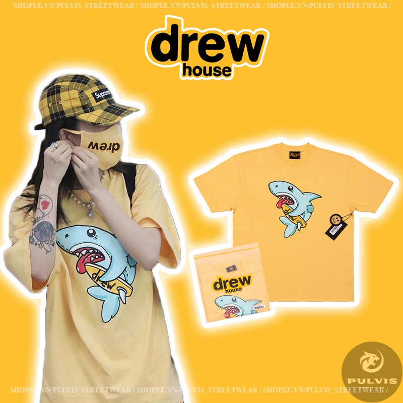 - Áo tee Justin Bieber Drew House Figment SS Tee Tangerine Mirror Quality, áo thun drew house